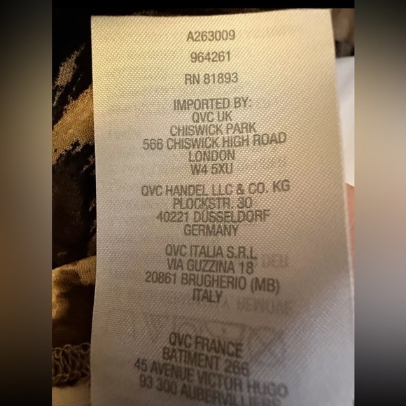 Susan Graver Asymmetrical Top Women's 1X Liquid Knit Animal Print TP-1925 - Picture 7 of 8